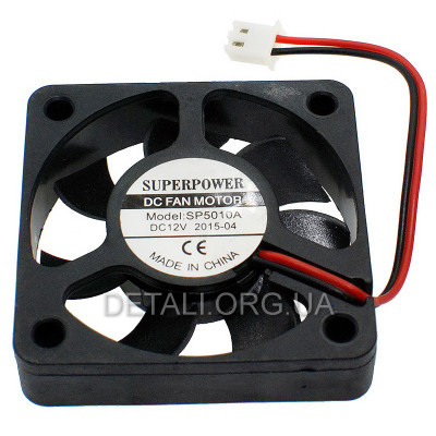 Вентилятор черный SP5010A DC12V 50*50*10 мм (пластик)