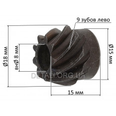 Ведущая шестерня болгарки Black&Decker KG1200 596405-00 (d8 h15) оригинал