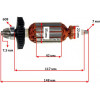 Якір (ротор)  болгарка Bosch PWS 600 оригінал(148*35*посадка7, 5мм) 1607000990