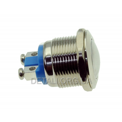 Кнопка антивандальная d22mm резьба 19mm h28mm 2 контакта под винт