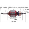 Якір тримера Vitals EZT 033s/Sequoia SET350 (L135/D35мм/вал різьблення М6)