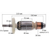 Якір перфоратора Metabo KHE 76 (213*46 8-з прямо у зборі) оригінал 310009570