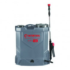 Обприскувач акумуляторний ранцевий 12 л, 3.1 л/хв, батарея 12 В/8 Ач INTERTOOL DT-9012