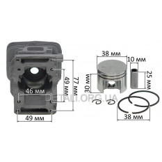 Поршневая VJ Parts для бензопилы ST MS-180 d38 мм аналог 11300201208