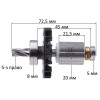 Якір безщітковий кущі Makita DUN500W/DUN600L у зборі (20*72,5 5-зубів право) оригінал 519598-1