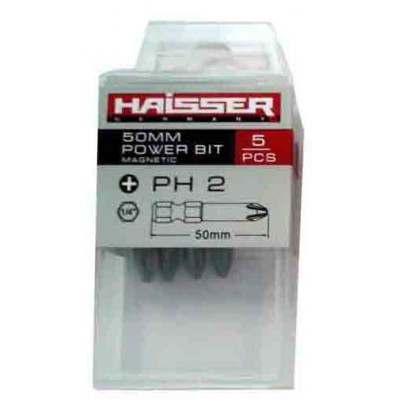 бита Haisser PH2 х 50 мм (5 штук в пластик. коробке) - 1 шт
