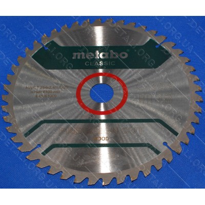 Пильний диск Metabo Precision cut Classic HW/CT 254х2.4/1.8x30 оригінал 628061000