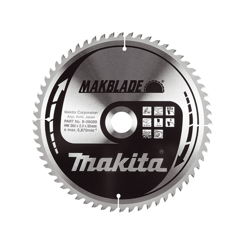 Пильный диск Makita MAKBlade 260мм зубьев B-09020 - Detali.org.ua интернет-магазин