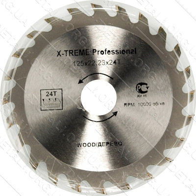 Пильный диск по дереву X-Treme 125X22.23, 24 зуб.