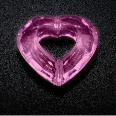Бусина сердце грани розовое H28мм. W28мм. Уп.примерно 174шт.