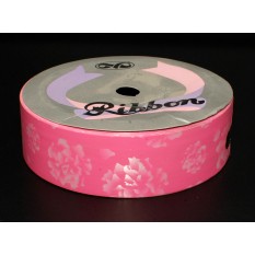 Декоративная лента розовая для флористики и оформления подарков 10м.