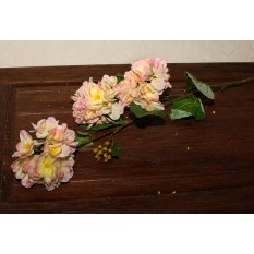 Искусственные цветы бульденеж желто - розовые