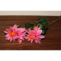 Искусственные цветы георгины розовая ветка 3шт.