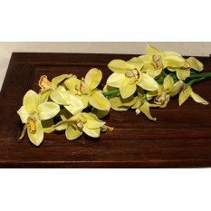 Искусственные цветы орхидея салатовая на ветке 