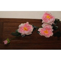 Искусственные цветы пионы розово - желтые