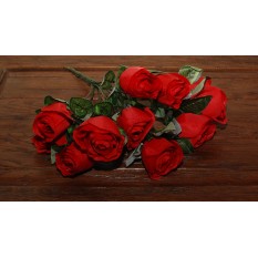Искусственные цветы Роза букет 11шт. Красный