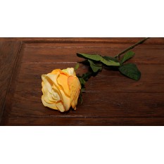 Искусственные цветы роза желтая крупная