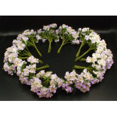 Искусственные цветы фиалка бело - фиолетовая