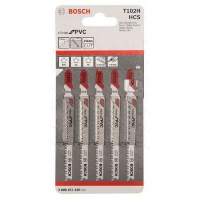 Пилка Bosch T102H 5шт по пластику 2609256c57