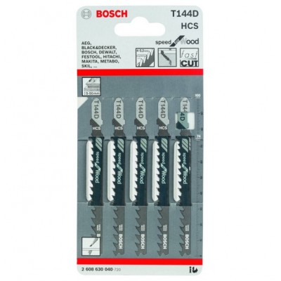 Пилки лобзика Bosch T 144 D HCS 5 шт оригинал 2608630040