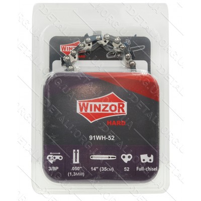 Цепь 52 звена (26 зубов) Winzor HARD Picco суперзуб шаг 3/8 паз 1,3 (блистер)