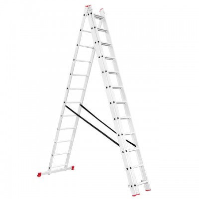 Лестница алюминиевая 3-х секционная универсальная раскладная 3*12ступ. 7.89м