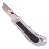 Нож прорезной с металлической направляющей под лезвие 18мм, противоскользящий корпус, с винтовой фик
